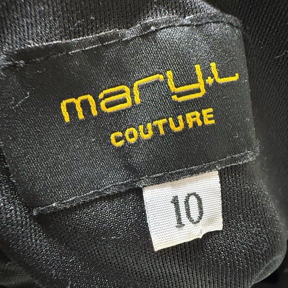 Mary L. Couture Black Jersey Halter Open Back Long Gown Rhinestone Brooch 10 - Picture 8 of 10